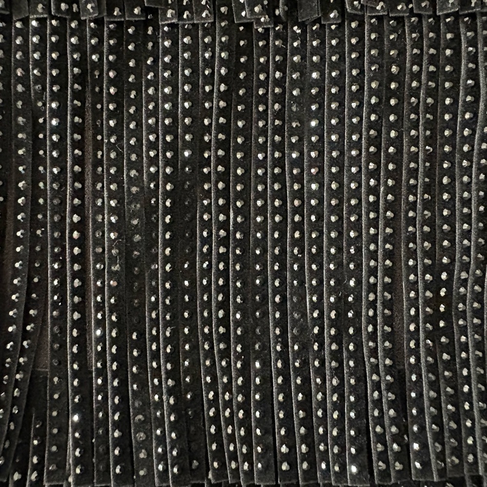 Dkny Black Beaded Fringe Mini Skirt - Picture 5 of 5